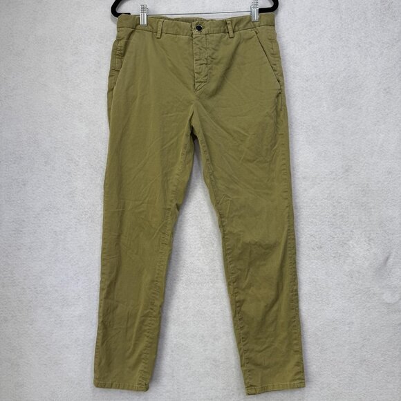 PT Torino Pants Mens 32 Green Jungle Chinos Straight Fit Stretch Italy Casual - Picture 1 of 16